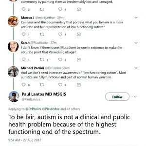 "we don't need increased awareness of "low functioning autism"